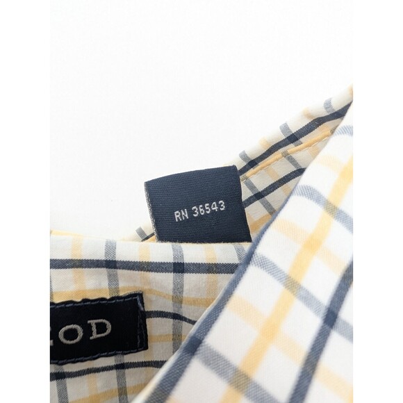 Izod 100% Cotton Logo Yellow Striped Long Sleeve Button Down Shirt Size Large - Picture 3 of 9